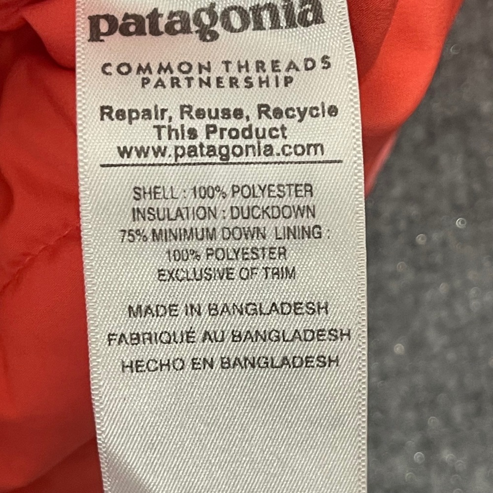 Patagonia Jacket Kids Large Pink Down Insulated Puffer Coat Youth L 12 Hoodless - Picture 7 of 10